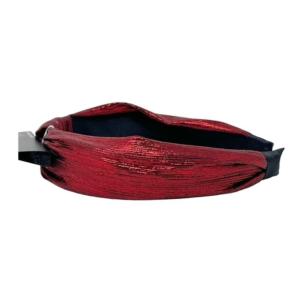 INC International Concepts Red Shiny Fabric Knotted Headband
